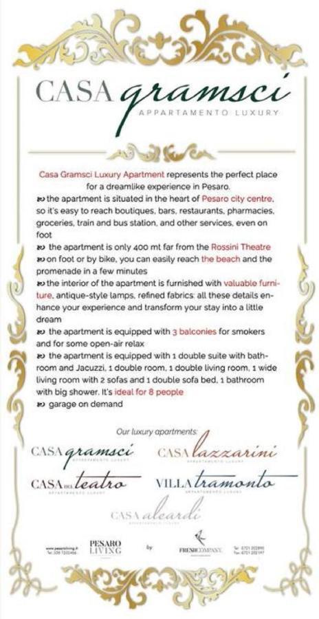 Casa Gramsci Luxury Apartment Пезаро Экстерьер фото